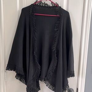 Elegant Black Women's Sweater Wrap